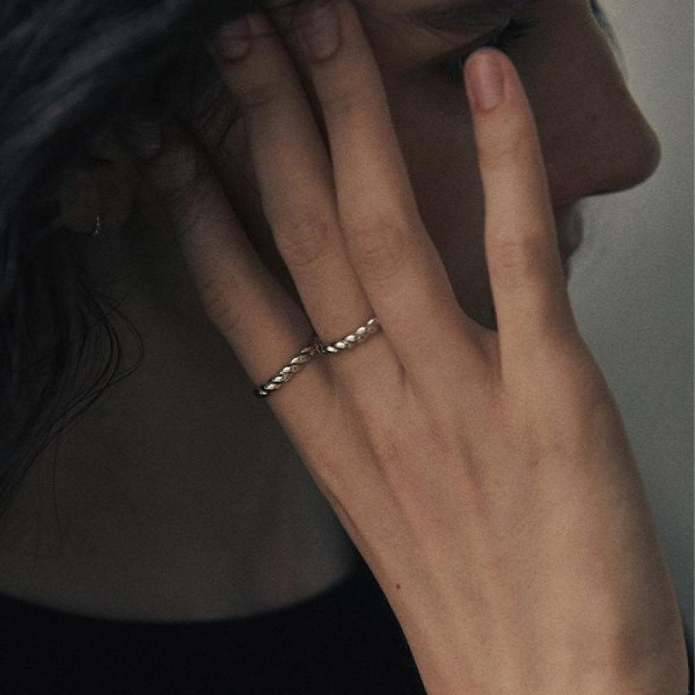 Verte 925 Silver Ring cinq.Silver.213   Epais Bout  Silver 