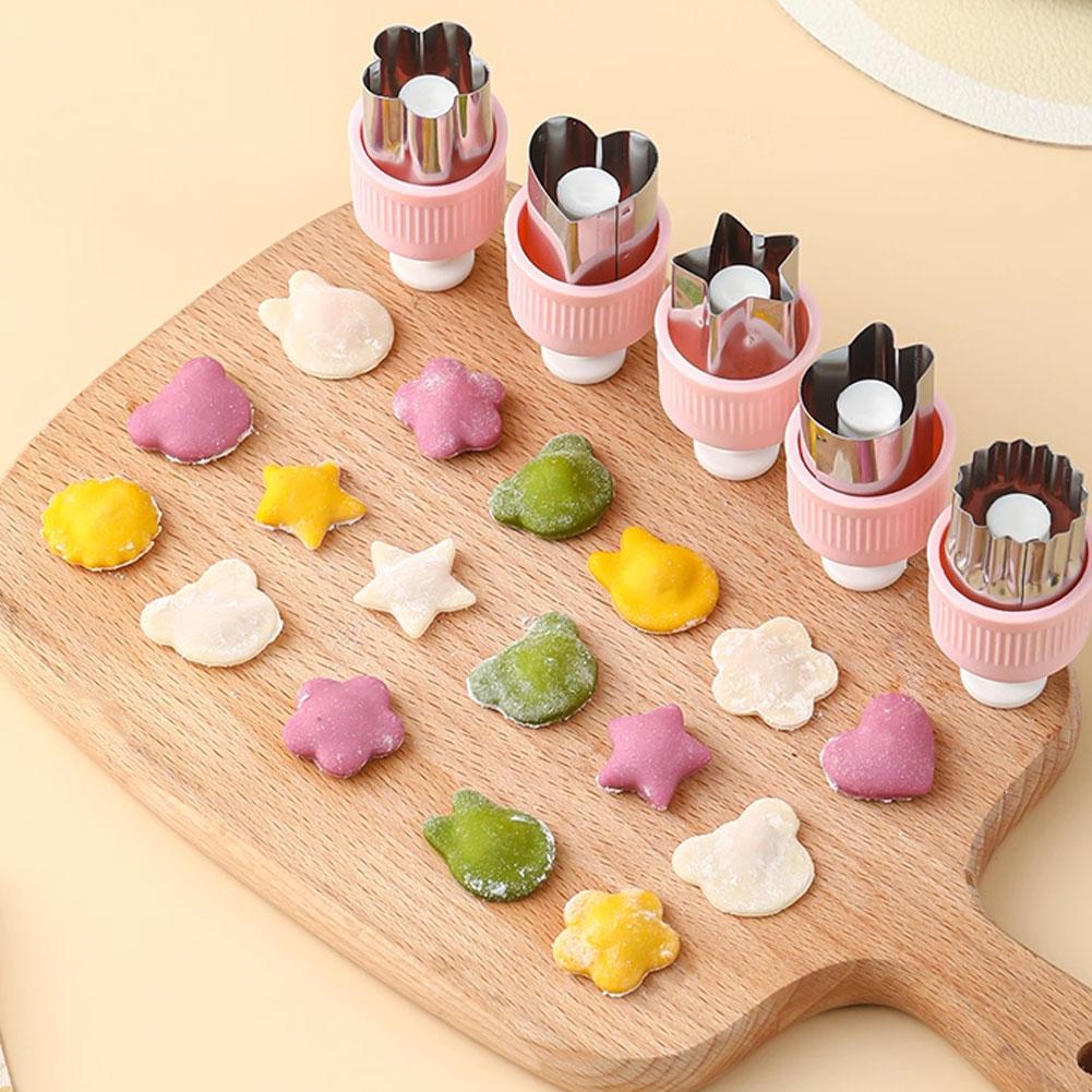 Kids Bento Box Decorating Cutter Set Vegetable Fruit Shapes for Cookie Stamps Lunch Making Kit