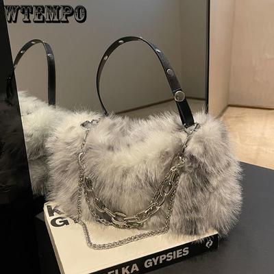 Personalizovaná ručná plyšová taška Dámska jesenná zimná reťazová všestranná taška cez rameno Crossbody