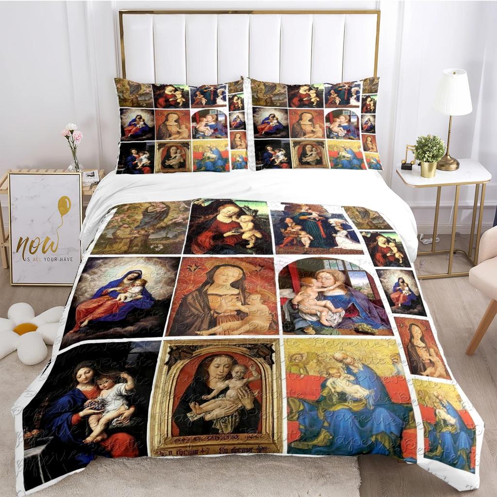 Kind Blesed Virgin MMary All Season Duvet Cover Comforter Bedding Collection Soft Quilt Cover And Pillowcases Singledoublequeenking