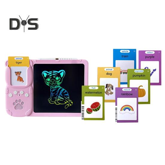 

Обучающая машина Интерактивные флеш-карты ЖК-планшет для письма 255 двусторонних карточек с реальными звуками транспортных средств животных Интерактивные обучающие игрушки для розовый