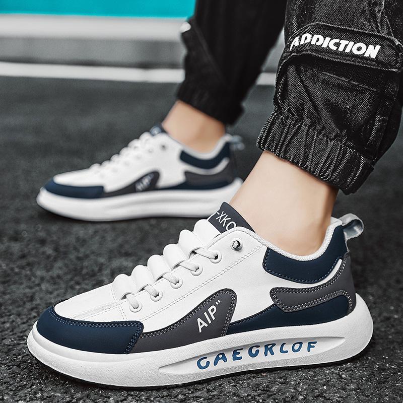 Lederschuhe Skateboard Slipper Herren Herbst Sneaker Runde Zehenpartie Lässig Mode Rutschfeste Schuhe Low-Top-Schuhe Neu Outdoor