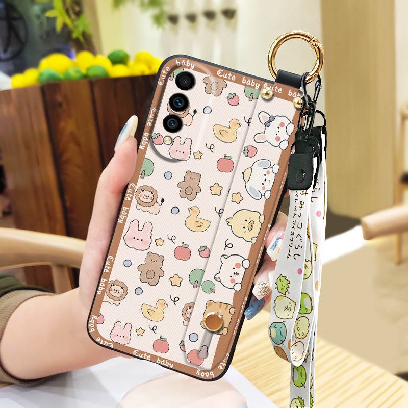 Durable Waterproof Phone Case For Wiko T50 Cartoon Wrist Strap Shockproof Fashion Design Soft case Protective Anti-knock