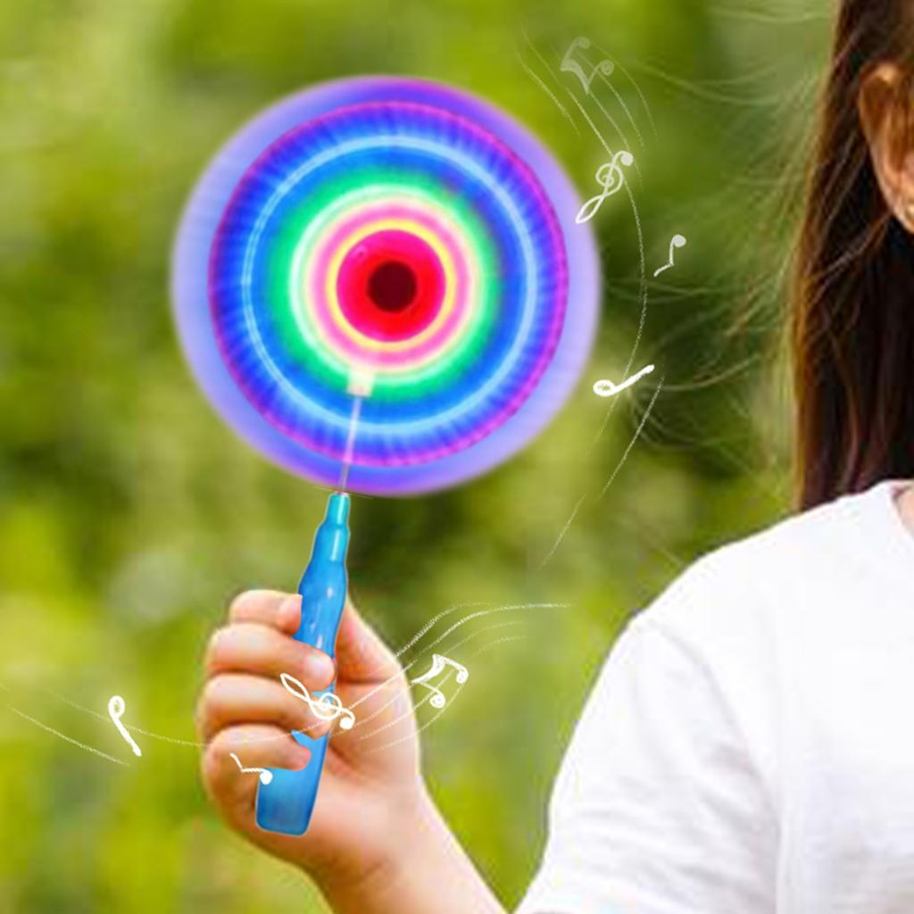 Creative Led Magic SpinningWindmill Toy Handheld Color LuminousSpinning Music Toys For Children Birthday Christmas Gift
