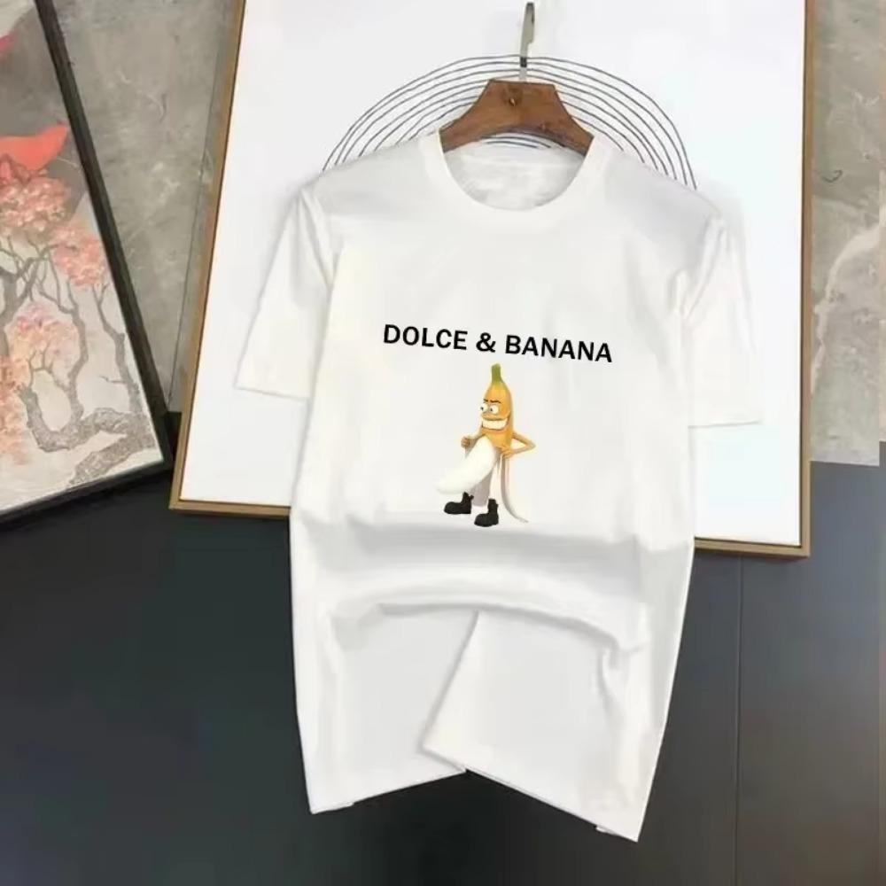 Funny Dolce & Banana Print Summer T-shirt for Men's for Women's Short Sleeved Tops Fashion Casual Graphic Oversized Clothing
