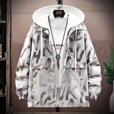 Frühlings- und Herbstjacke Herren Casual Hooded Teen Jacket Fashion Hooded Jacket Top Large Size Jacket