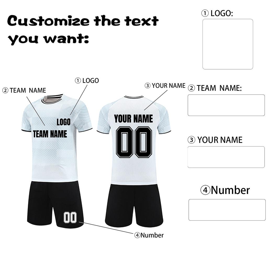 Personalised Shirts Kit Mens Girls With Name Number Custom Football Jerseys For Boys Training Suit