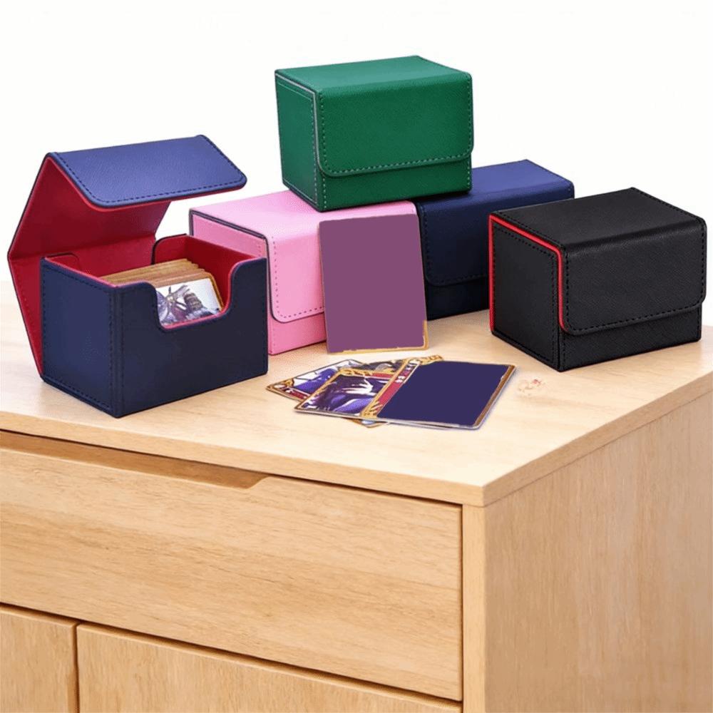 Fit 100 Single Sleeved Trading Card Deck Box Flip Cover Game Cards Storage Box Gathering Card