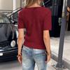 Elegant European/American Round Neck Short Sleeve Knit Sweater for Women - 2025 Autumn/Winter Collection