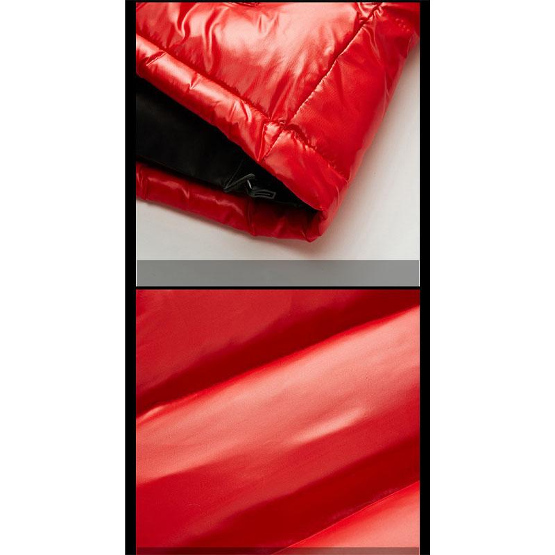 Winter Solid Color Glossy Down Jacket Couple Casual Large Size Hooded Thickened Jacket