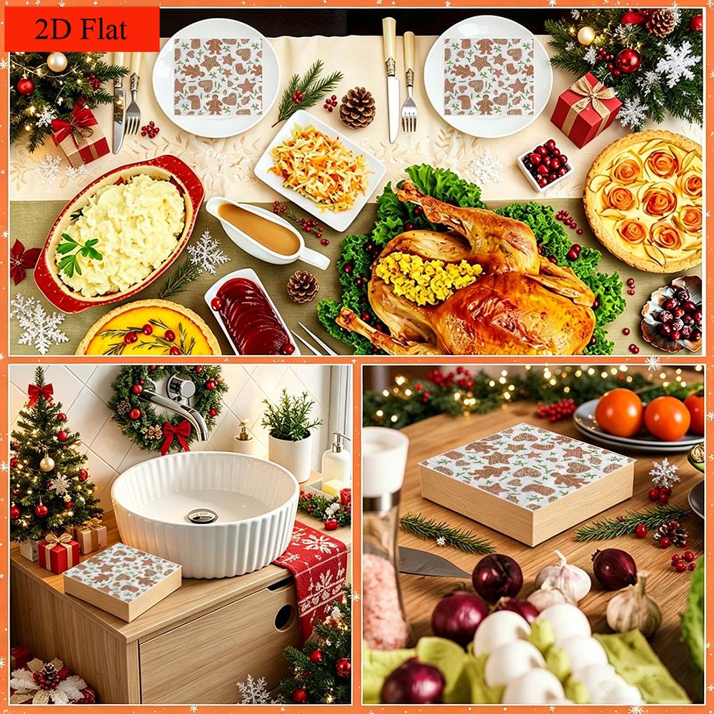 20pcs Disposable Napkins with Candy Element Pattern Print for Wedding,Parties,and Daily Use for Thanksgiving Fall Christmas Table Decoration