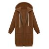 Women Casual Zip Up Hoodie Long Tunic Sweatshirt Winter Windproof Drawstring Hooded Jacket Outerwear Pockets