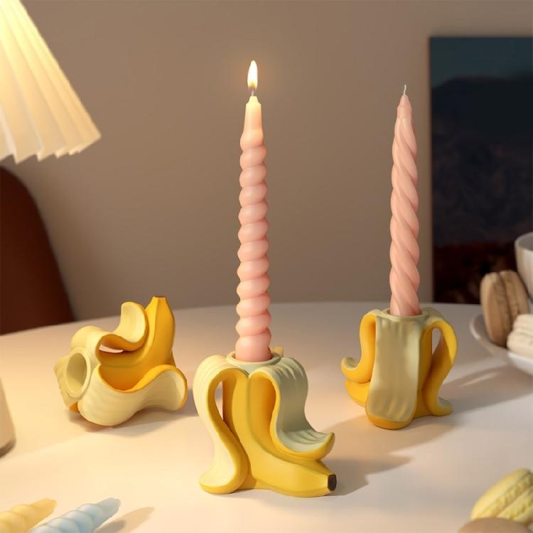 Silikon Handgefertigte Formen Bananenform Bastelformen Kerzenhalterformen Kerzenständerform für Handgefertigte Kerzenhalter