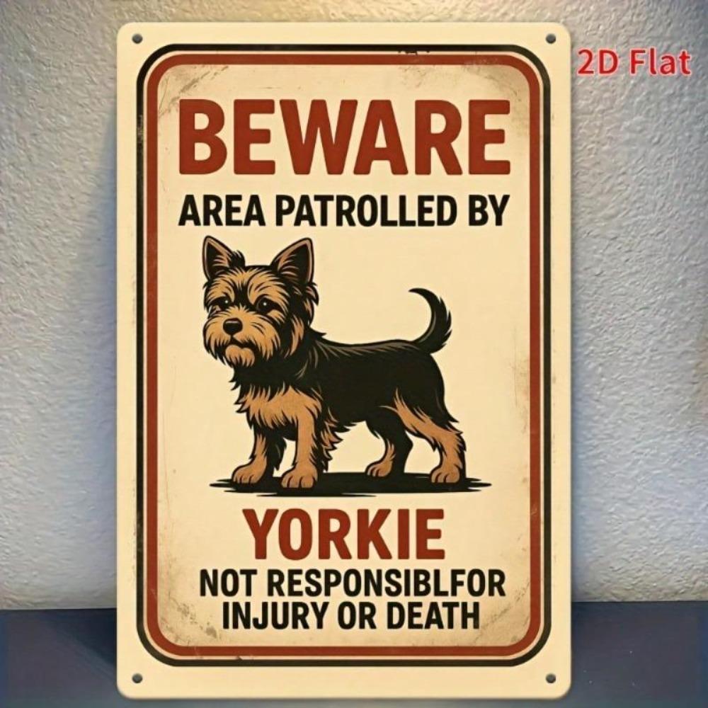 Vintage Beware of Dog Metal Sign Rustic Wall Decor Home Bar Garage Man Cave