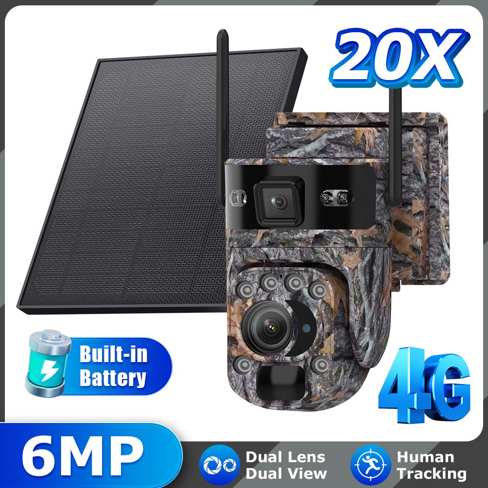 4G Solar Camouflage Surveillance Camera with 20X Zoom, HD, Day/Night Full Color, Low Power.