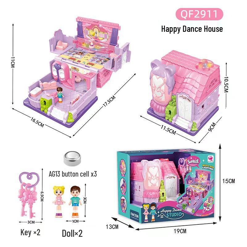 

Сменный Городской Коттедж Игровой Домик для Девочек - Мини Сундук с Сокровищами Модель Детского Замка