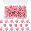 100 Pcs/Box Heart Push Pins Map Tacks Decorative Pushpins Poster Pins Notice Board Pins for World Map Fabric Marking