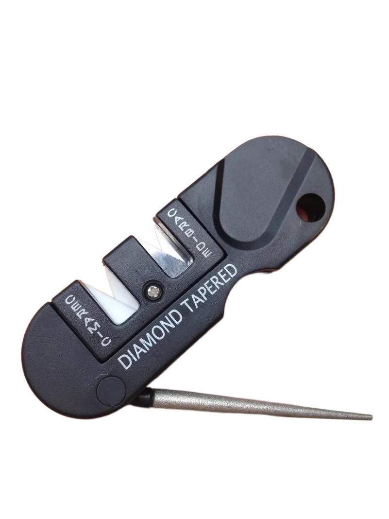 

Портативная точилка для ножей 4-в-1 из вольфрамовой керамики и карбида, для заточки рыболовных крючков, карманный алмазный инструмент, для кемпинга, походов, активного отдыха Style A белый