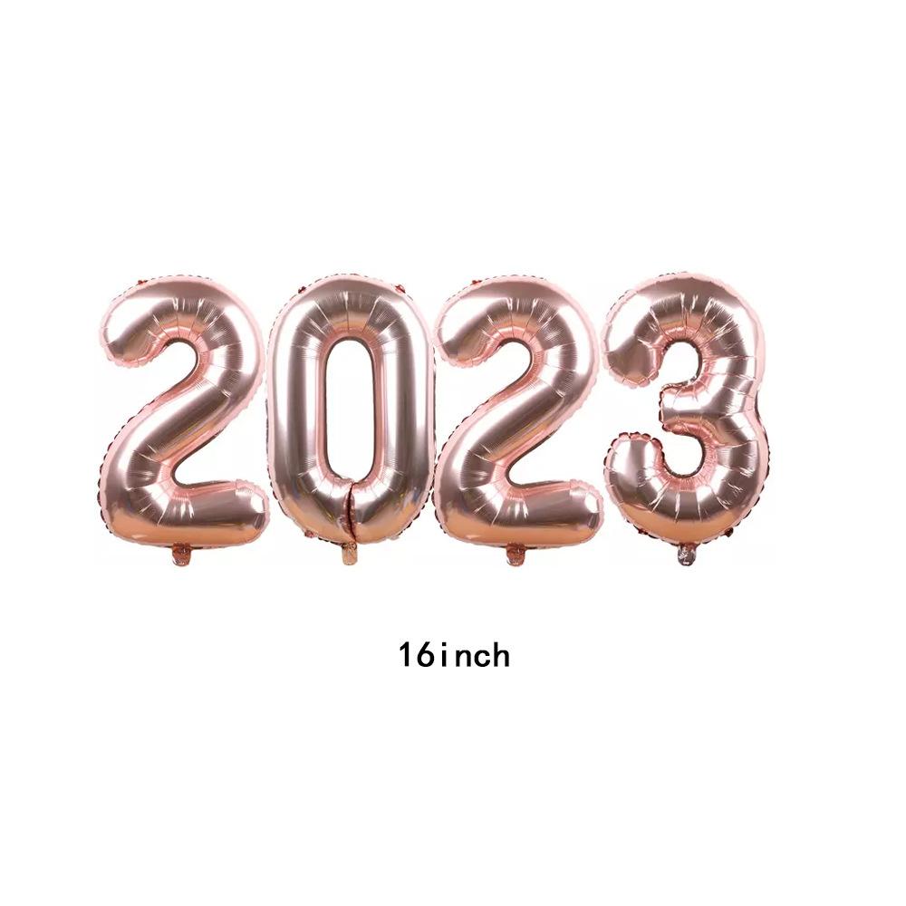 

2023 Воздушные шары с номерами, воздушные шары из алюминиевой фольги, рождественские украшения, принадлежности для Нового года, фестиваль Навидад, вечеринка, юбилей, свадебные украшения 16 inches розового золота