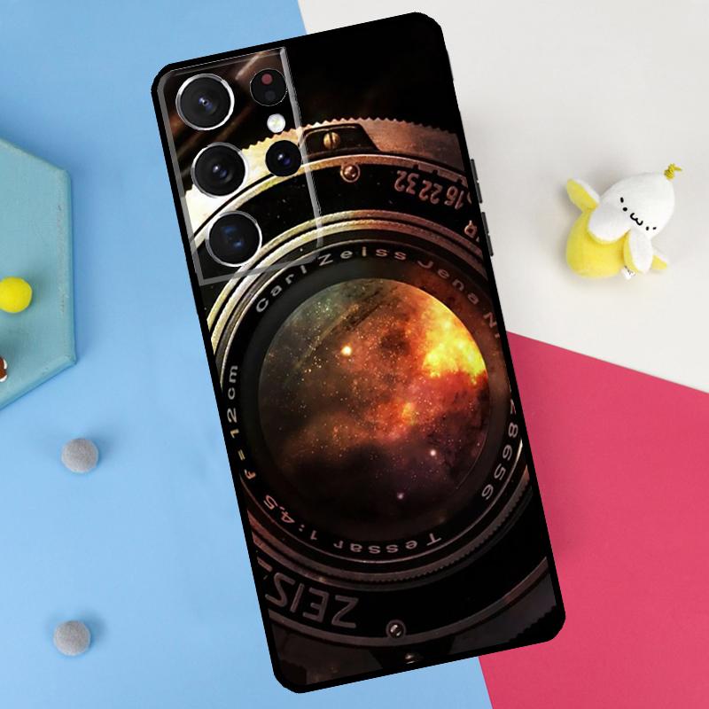 Classic Camera Lens Back Case For Samsung Galaxy S25 S24 S22 S23 S26 Ultra Plus S20 S21 FE S10 S25 FE Soft Cover