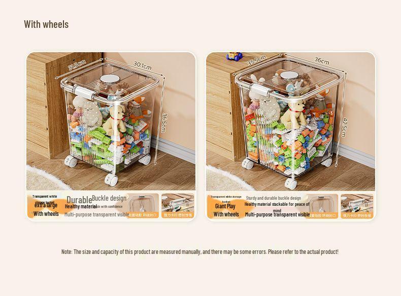 Transparent Multifunctional Storage Box: Large Capacity Plastic Organizer for Toys, Snacks, and Clothes