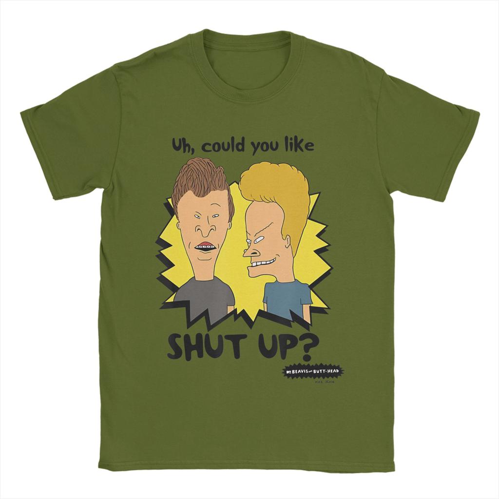 Funny Bickering Shut Up Beavis and Butthead T Shirt Cotton Casual TShirt Crewneck  Tees Short Sleeve Clothes 4XL 5XL 6XL