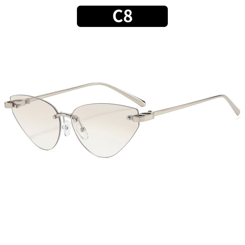 Fashion Rimless Triangle Sunglasses Women Trendy Personality Stylish Sun Glasses