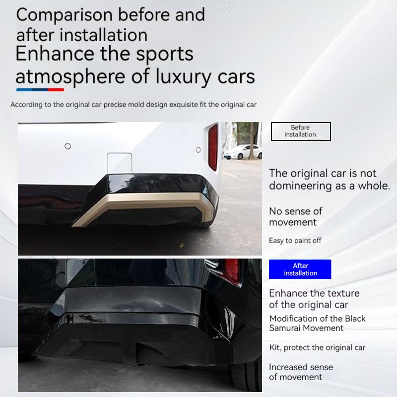Black Rear Bumper Diffuser Tail Lip Side Splitter For BMW I5 G60 2024for Exterior Modification of Rear Spoiler Accessories