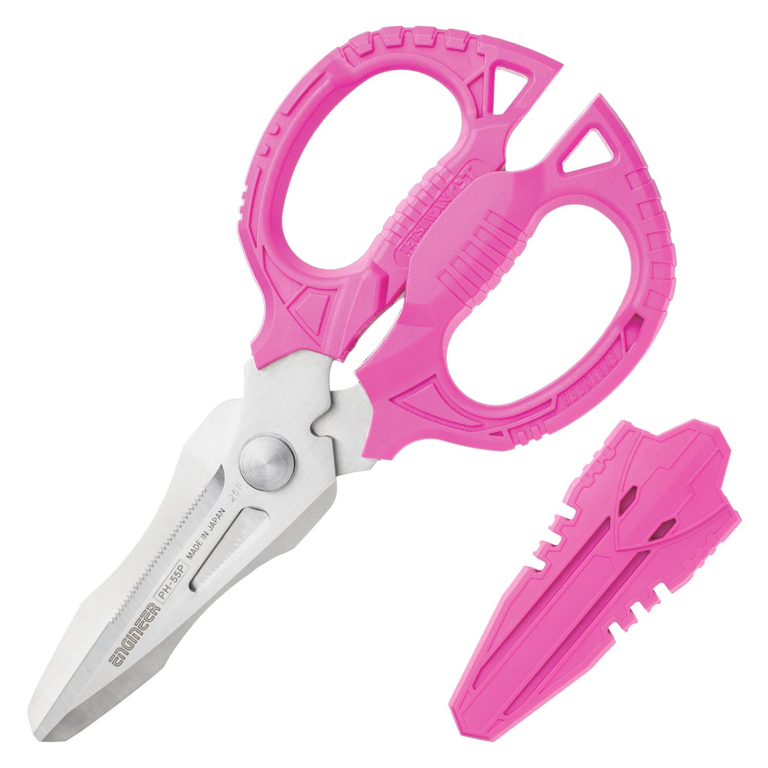 Engineer Iron Arm Scissors GT Shocking Pink with Blade Length 56mm Cap, PH-55P