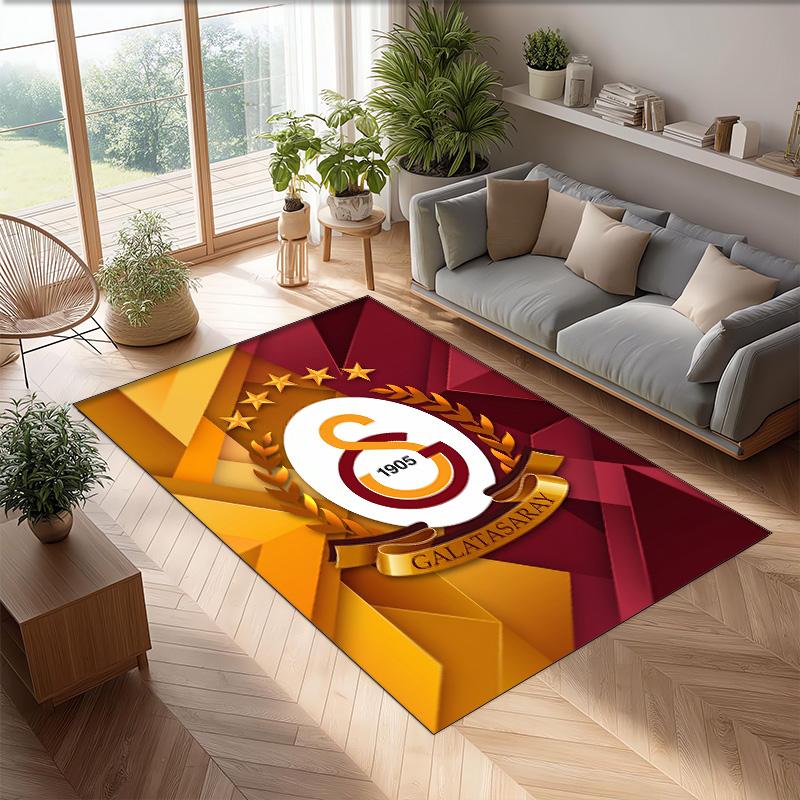 Tappeto Morbido Antiscivolo per Interni con Motivo Calcio Galatasaray FC Tappetino Decorativo Sportivo per Camera da Letto