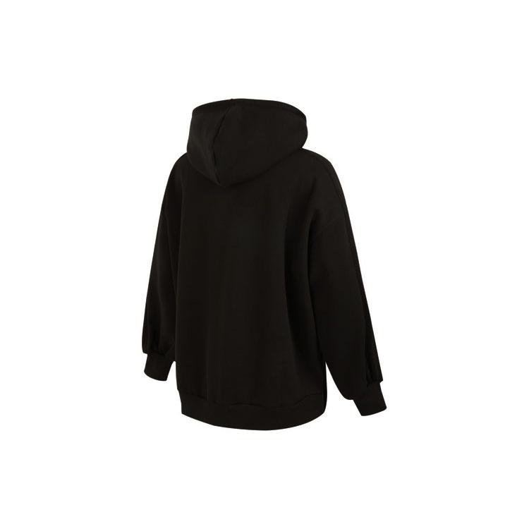 Puma TEAM Letter Logo Print Fleece Lined Hooded Sweatshirt Women's Black 536184-01