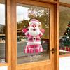 Christmas Pink Elderly Shopping Mall Window Glass Doors Atmosphere Decoration Window Static Stickers