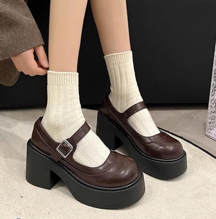 Women Loafers 2025 Spring Retro British Style Slip on Platform Mary Jane Shoes Woman Japanese Uniform Single Lolita Shoes Women