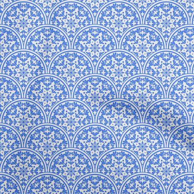 Cotton Flex Blue Fabric Mosaic Sewing Fabric By The Yard Printed Diy Clothing Sewing Supplies 40 Inch