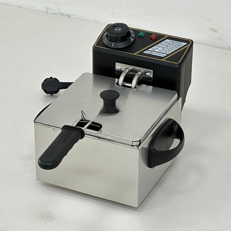 220V Household 2L Multifunction Electric Deep Oil Fryer Stainless Steel Grill Oven Chicken French Fries Single Cylinder