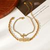 Euro-American Ins Style Micro-pave Bracelet for Women, High-end Zircon Jewelry, Niche Design Titanium Steel Accessories