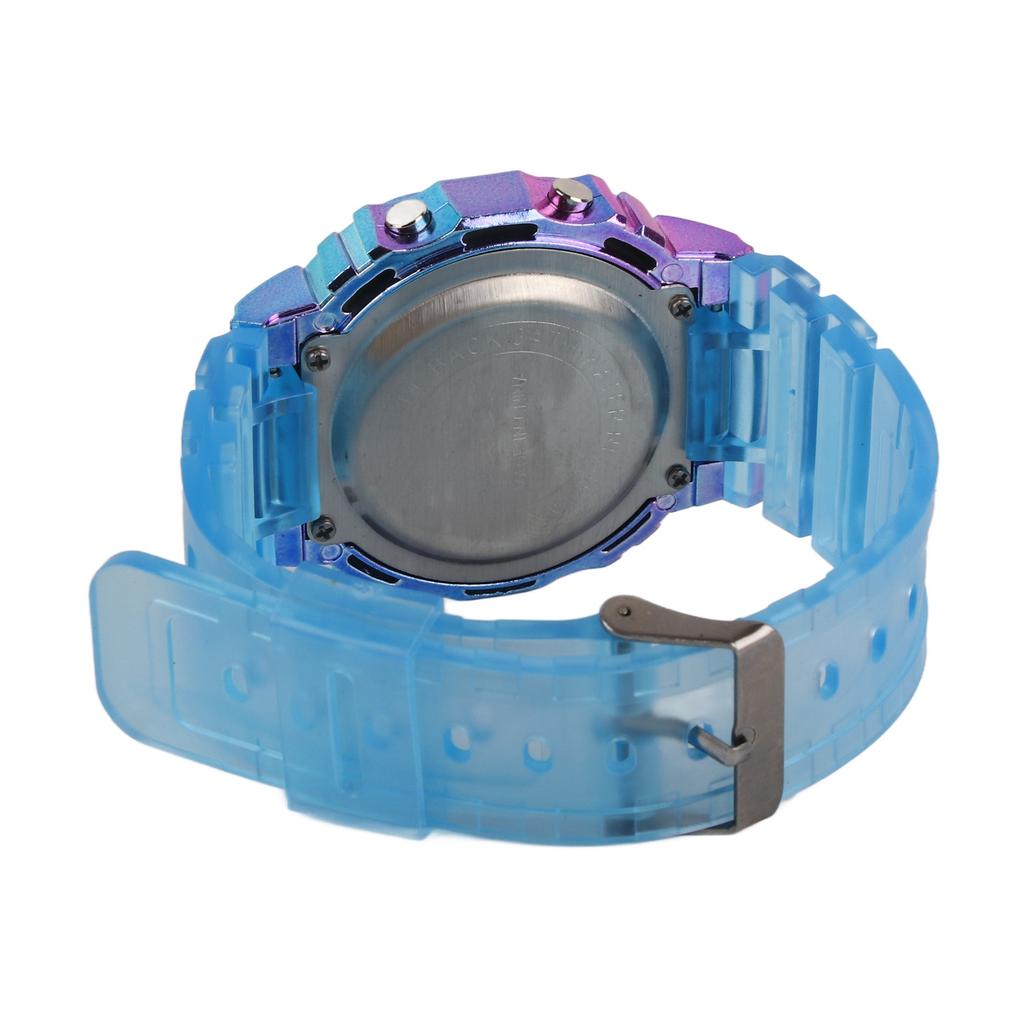 Gradient Color Electronic Watch Large Dial Waterproof Long Standby Time Purple Blue Casual Sports Wristwatches for