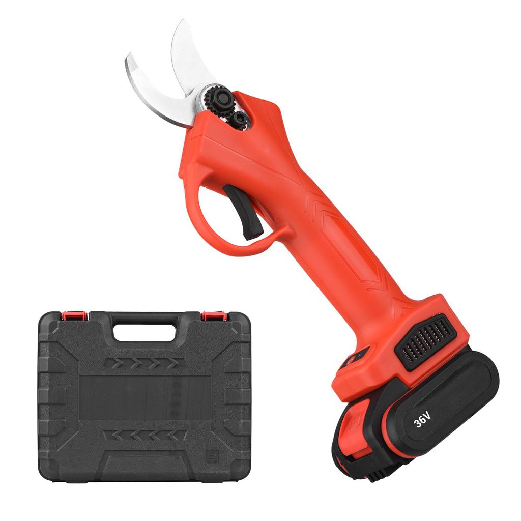 36V Cordless Electric Pruning Shears Garden Shears Tree Trimmer Branch Cutter with Lithium Battery Adapter for Gardening
