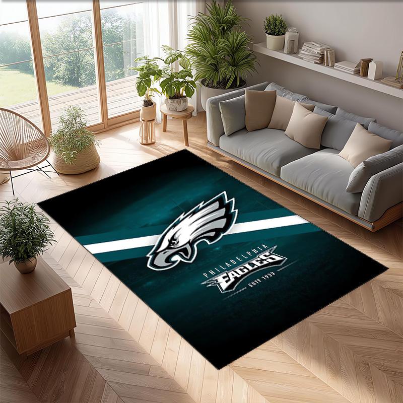 Philadelphia Eagles Tappeto in Velluto di Cristallo Morbido Anti?Tappetino Antiscivolo Comodo per Casa Soggiorno Camera da Letto Tappeto Decorativo