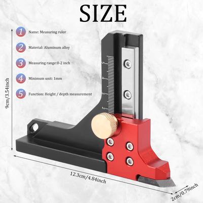 1pc Height Gauge Depth Gauge DIY Woodworking Measurement Tool Setting Gauge for Table Saw Router Table Drill Press Bandsaw