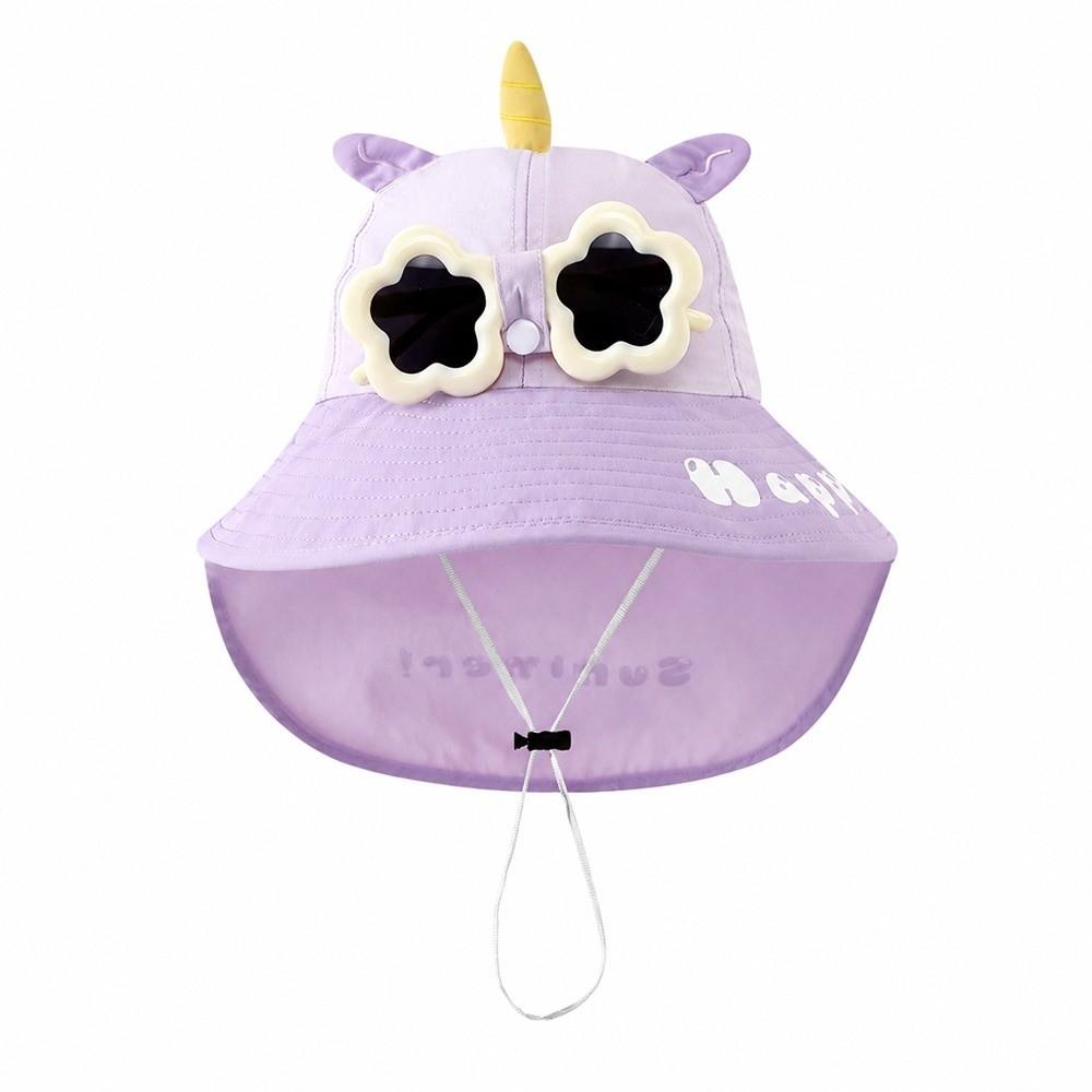 

Quick Dry Baby Wide Brim Hat Removable Sunglass Bucket Hat Fashion Fishing Cap Summer фіолетовий