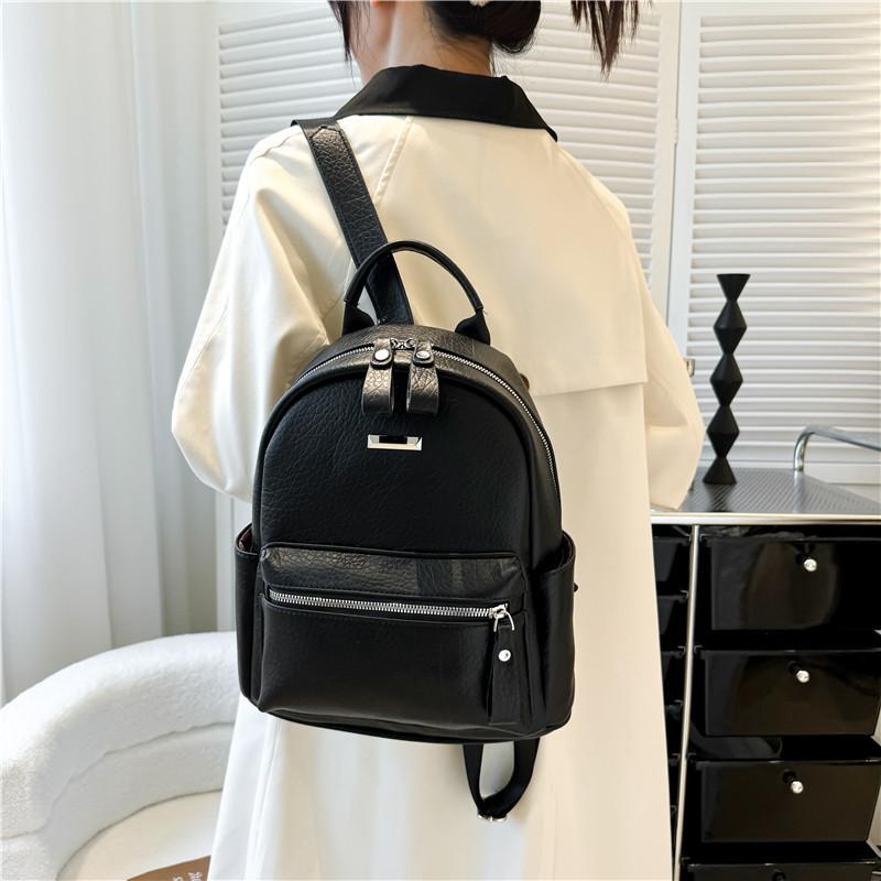 IELGY Fashionable All-Match Ladies Backpack Trendy Soft Leather Work Commuter Travel Backpack