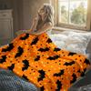 Halloween Flagermusmønster Flanel Tæppe Varmt Blødt Halloween Jule Dekoration Sofa Varm Hyggelig Hele Sæsonen Gave