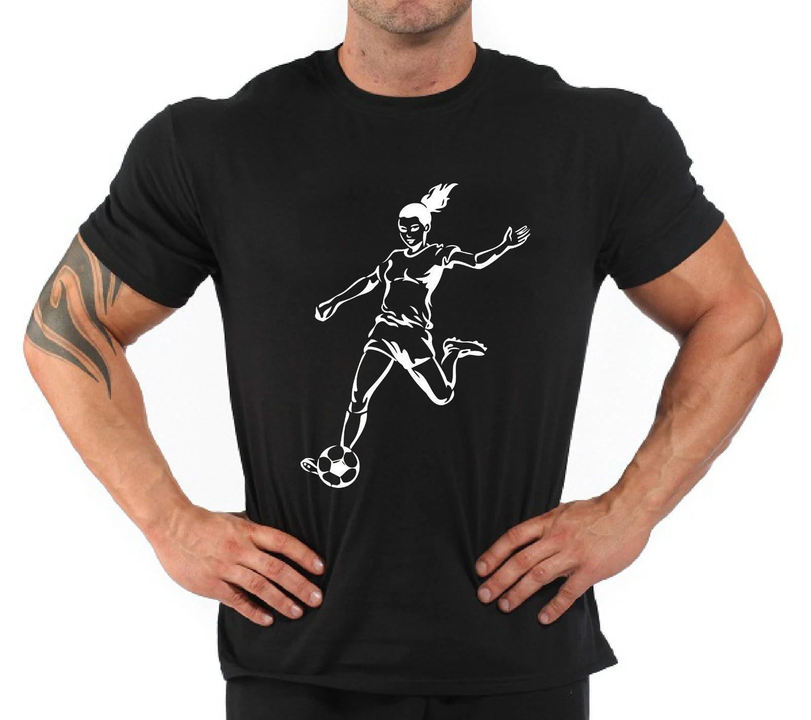 Football sport t-shirt  women s football M
