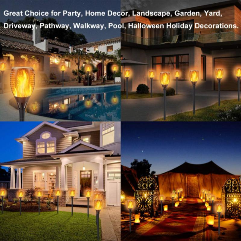 Dailu Waterproof Lawn Solar Flame Lamp 33led Realistic Dancing Flame Effect Torch Light Solar Powered Garden Lights