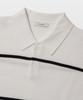 MANNERGRAM Textured Striped 100% Cotton Polo Short Sleeve Knit White