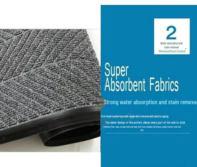 Square Anti-slip Water-Absorbent Entrance Mat for Hotels, Shops, and Elevators