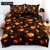 3D Halloween Print Duvet Cover Set Vines Surround The Pumpkin Lantern Patterned Bedding Set(size 135x200 Only 1 Pillowcase)