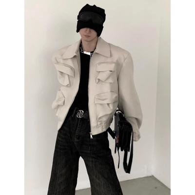 Designed Shoulder Padded Jacket for Men and Women In Autumn High-end Fashion Silhouette Short Jacket