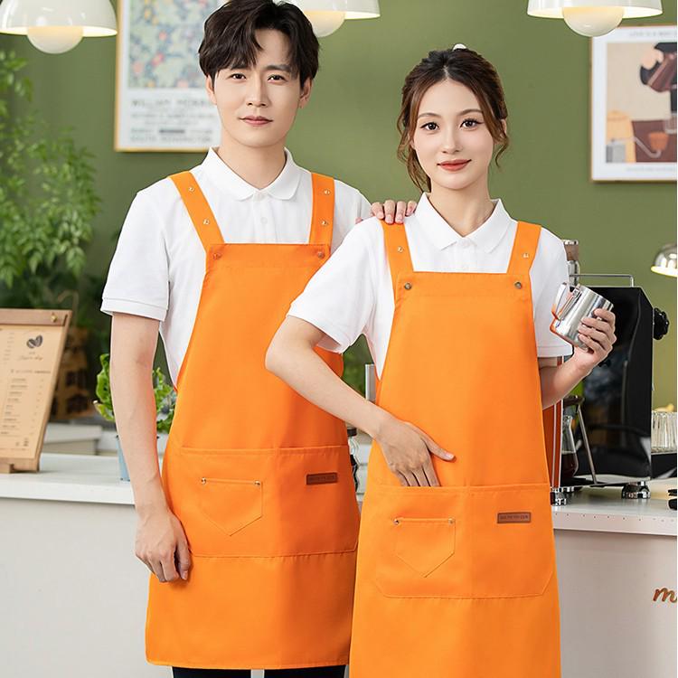 Custom Logo Waterproof Canvas Waist Apron for Coffee, Milk Tea & Catering 2306 Wine Red